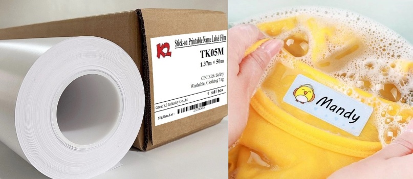 Washable Clothing Label Material for Care Tags Waschbares Kleidungsetikettenmaterial für Pflegeetiketten