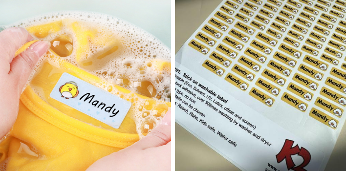 Bleiben Sie an Kleidungsetiketten